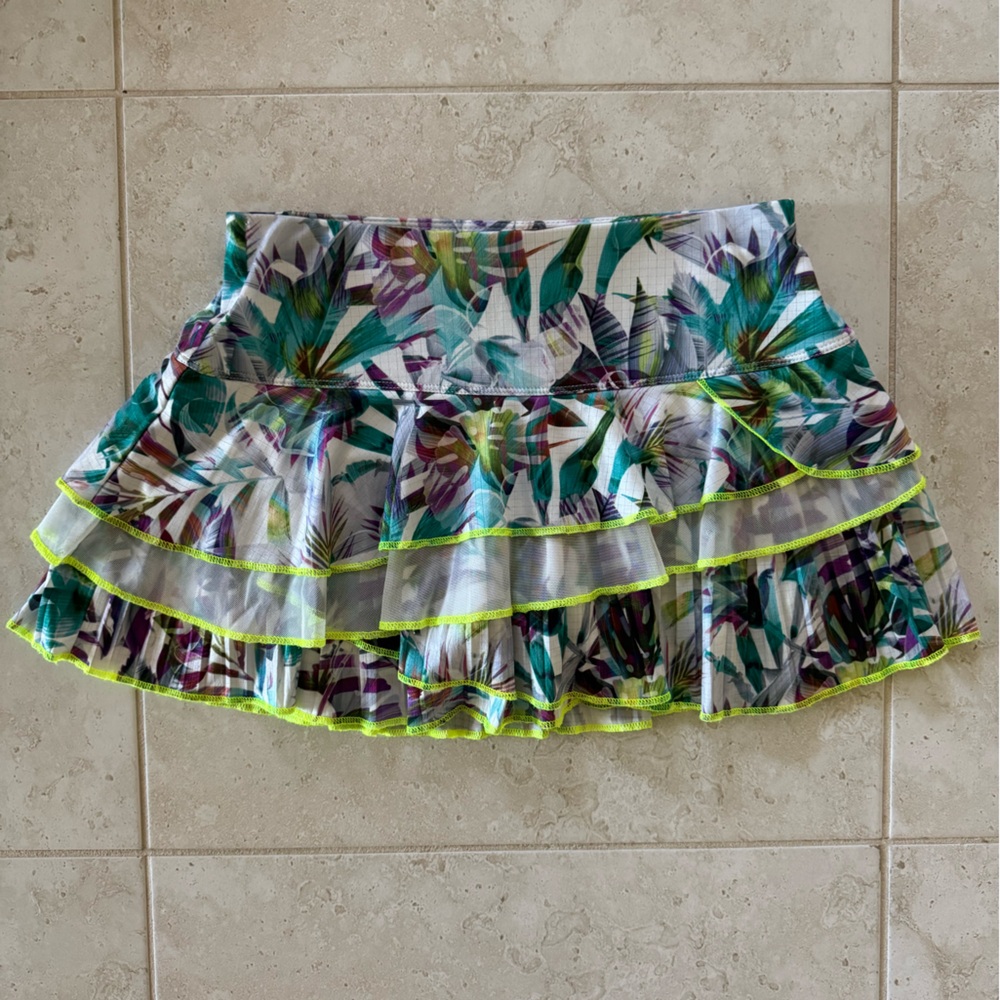 Lucky in Love Multicolor Tropical Tennis Skirt